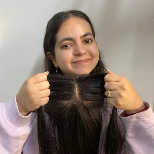 Achieve Effortless Volume and Coverage with the 4x4 Silk Base Scalp Topper by Presh Beauti