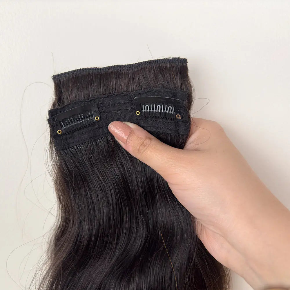Set of 2 clip in extensions side patches 100% Human Hair | Presh Beauti